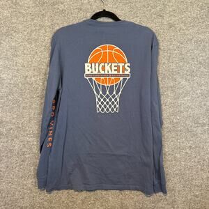 Vineyard Vines Shirt Mens Medium Blue Basketball Buckets Long Sleeve Pocket Tee